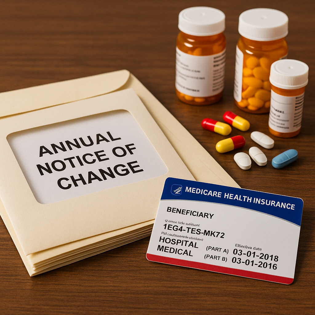 Older adult reviewing Medicare Part D prescription drug plan options and medication costs