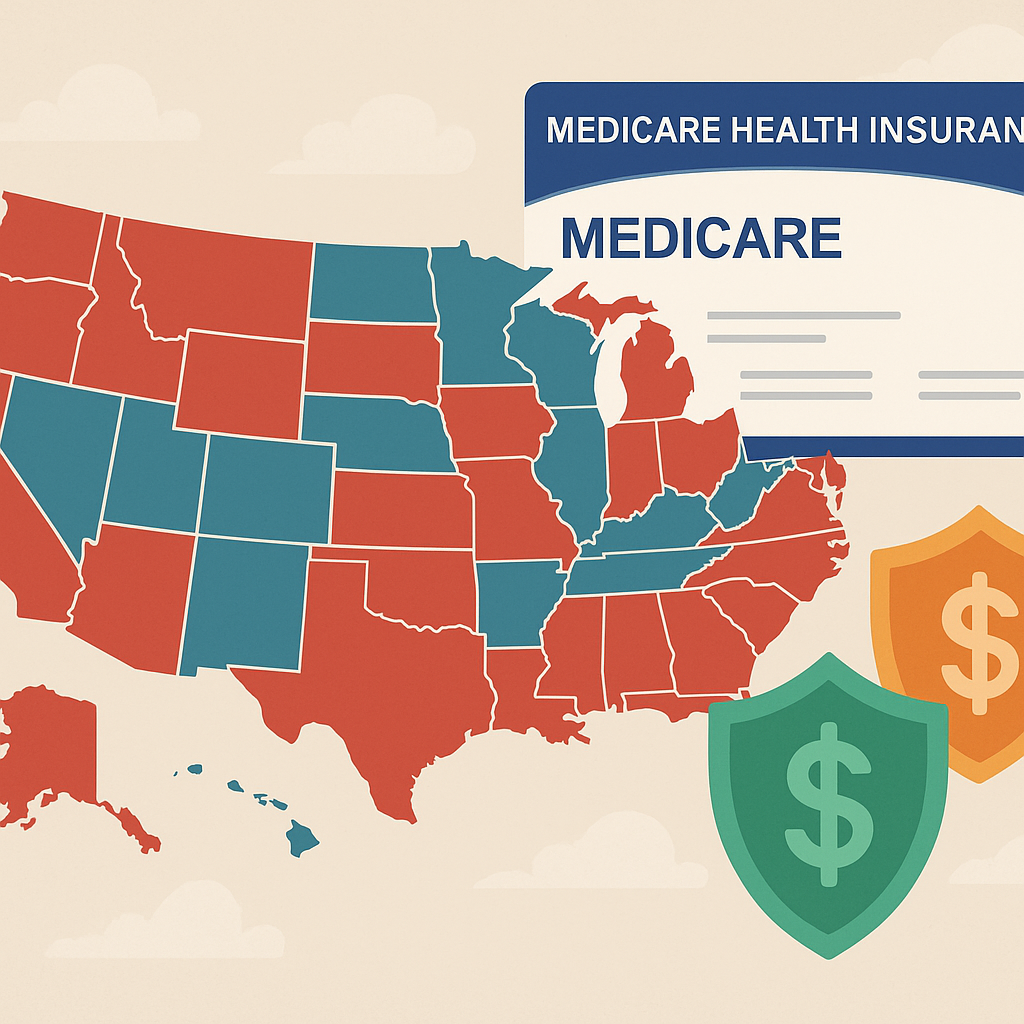 Map of the United States representing how Medigap Plan G premiums vary widely by state