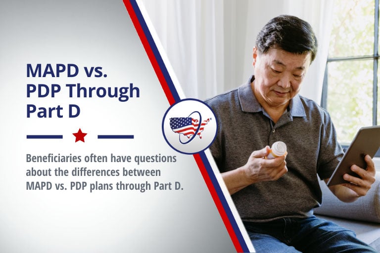 MAPD vs. PDP Through Part D||medicare advantage prescription drug plans vs medicare part d plans.