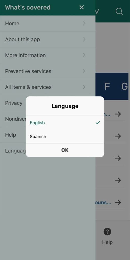 Medicare What's Covered App Spanish English